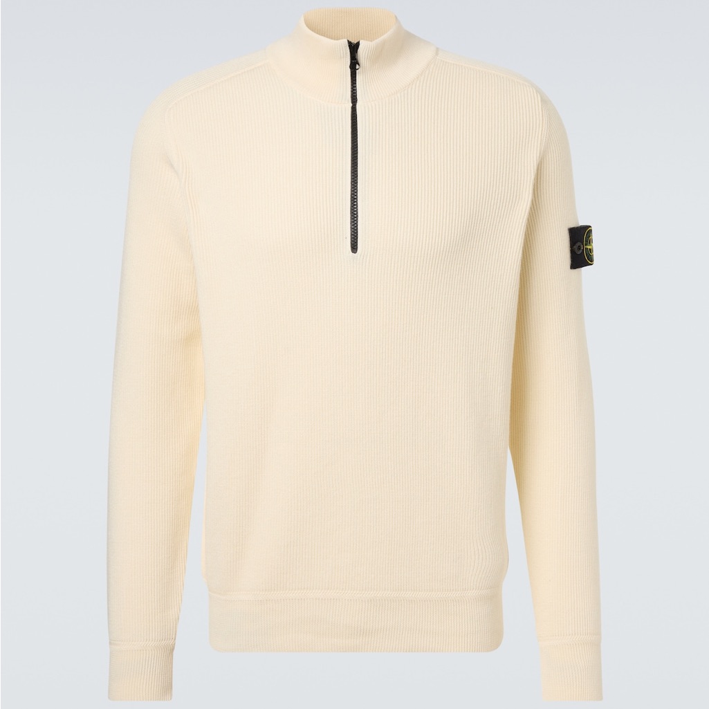 Men's Cream Half-Zip Sweater
